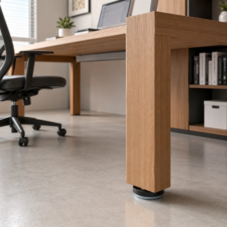 Furniture glide beneath a home office desk