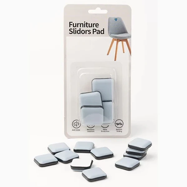 Square PTFE glides in retail packaging