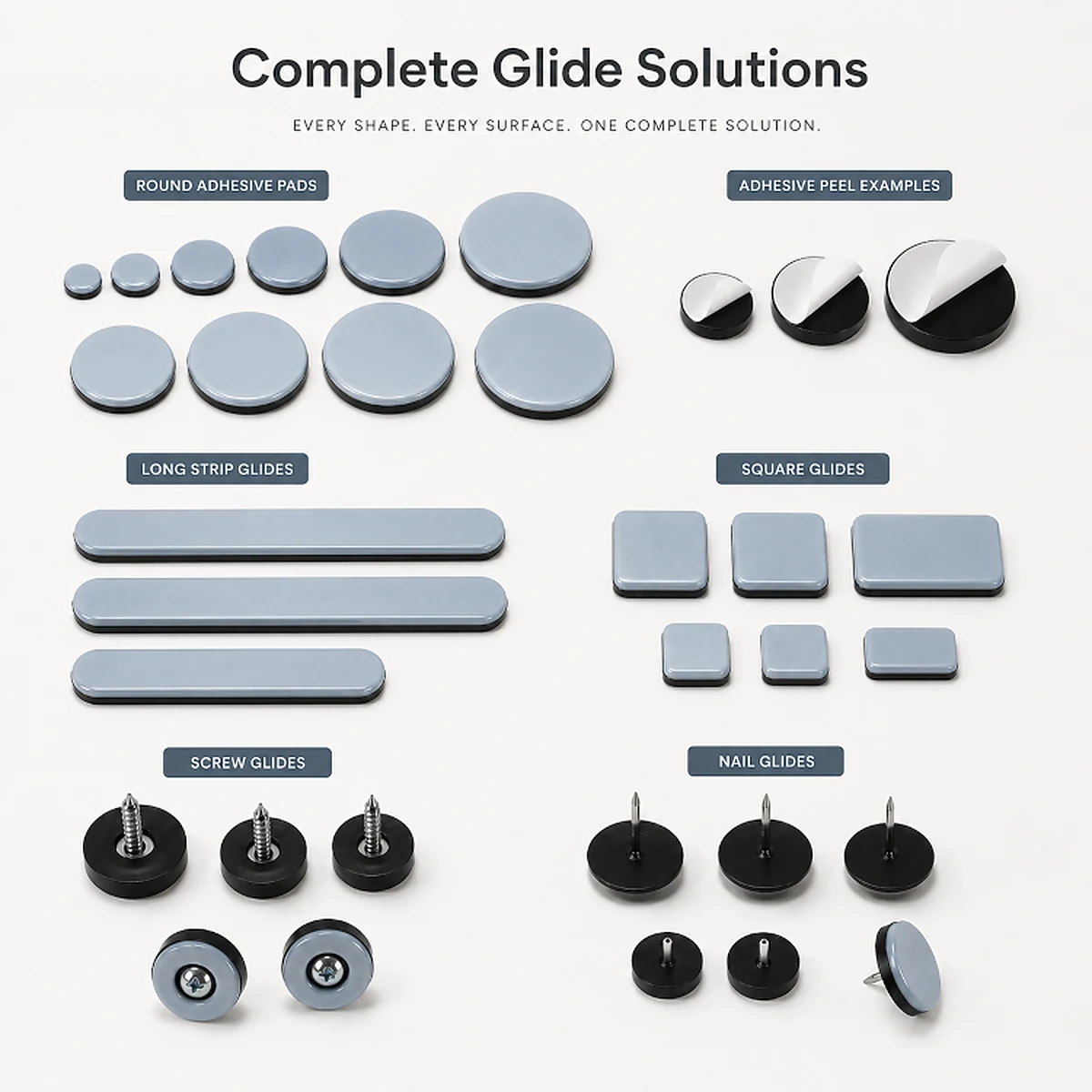 PTFE Furniture Glides — collection, oem / customization