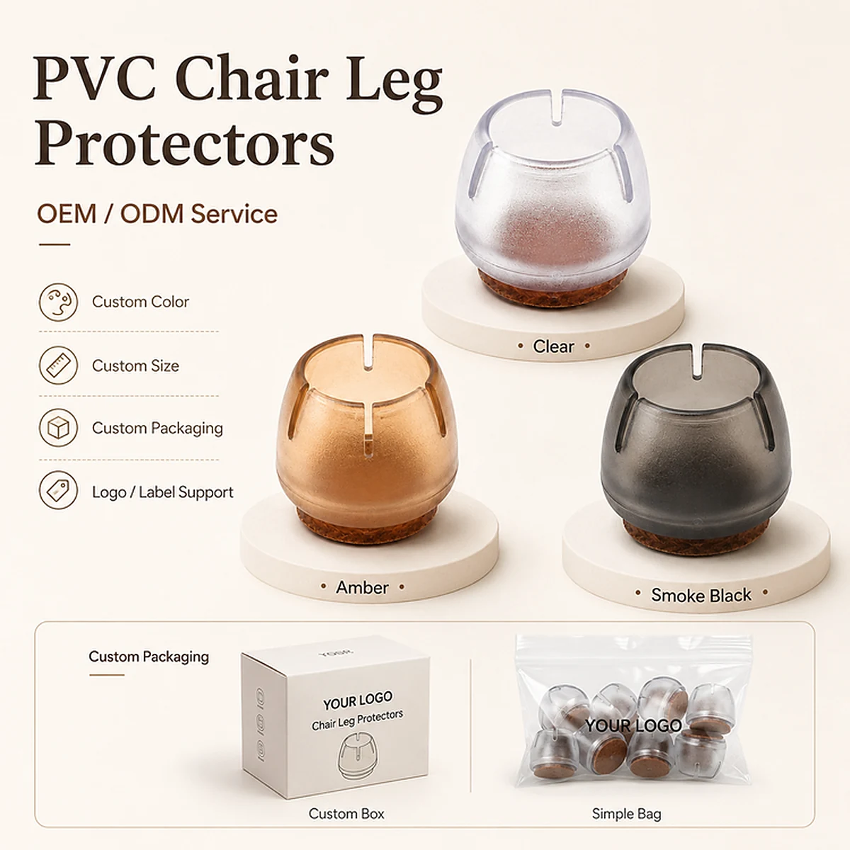 PVC Chair & Table Leg Caps — collection, oem / customization
